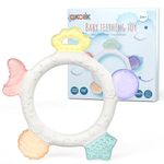 akolik Teething Toys for Babies, Baby Teethers Toy Silicone Teething Ring , Massaging Teething Toy, BPA Free Teething Nursing Accessories Baby Chew Toys with Easy to Hold Handles for 3m+Teething Relief (Star A)