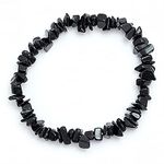 Wild Therapies Black Tourmaline Crystal Chip Bracelet - Reiki Charged - With Gift Pouch