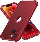 ORETECH Designed for iPhone 14 Plus Case with [2 x Tempered Glass Screen Protector] [Shockproof Protective] Soft TPU Silicone Phone Case for iPhone 14 Plus Case-6.7''Red