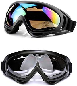 BECILES 2 occhiali da sci, snowboard, protezione UV, occhiali da motocross, compatibili con casco, anti-appannamento, occhiali da sci per sci, moto, ciclismo, pattinaggio, unisex