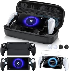 KINWIN 10 in 1 Accessories Bundle Compatible with PlayStation Portal, EVA Carrying Case for PS Portal with Silicone Protective Cover, 2 Pack Screen Protectors and 4 Thumb Grips for PS5 Portal Console