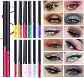 Colorful Liquid Eyeliner Set, Neon Eyeliner Pencil Pigmented Waterproof Smudgeproof Long Lasting Gel Eye Liner Eye Makeup Gift Kit for Women