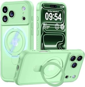 MOCCA Design for iPhone 17 Pro Case, Compatible with Magsafe [Premium Invisible Magnetic Ring Stand] [Military Drop Protection] Full Camera Guard Translucent Matte Slim Phone Cover 6.3",Matcha Green