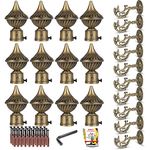 JKC Zinc Alloys Golden Whirl Curtain Brackets and Holder with Prehistoric Look for 1 Inch Pipe | Curtain Rod Holder and Curtain Holders Brackets for Home Decor | E-Book Included | Brackets-12, Support-12