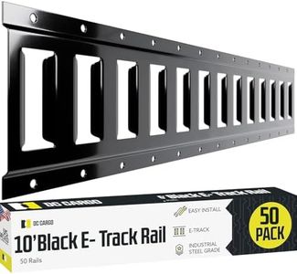 Fifty 10-ft E Track Tie-Down Rail, Powder-Coated Steel ETrack TieDowns, Horizontal 10' E-Tracks, Pack of 10 Bolt-On Tie Down Rails for Cargo on Pickups, Trucks, Trailers, Vans