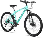 AVASTA 27.5-inch Mountain Bike MTB for Man Male and Woman Female Adult with Lightweight Aluminum Alloy Frame and Dual Disc Brakes, Front Suspension, 21-Speed Gear Shifters, Hidden Brake Cables, Green