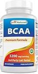 Best Naturals BCAA Branch Chain Amino Acid, 3200mg per serving, 200 Capsules - Pharmaceutical Grade - 100% Pure Instantized Formula | Pre/Post Workout Bodybuilding Supplement | Boost Muscle Growth