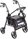 Drive Medical Duet Dual Function Transport Wheelchair Walker Rollator, Black