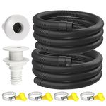 Bilge Pump Hose Plumbing Kit 6FT Hose Clamps Through Hull Fitting with Check Valve for Boat Marine (3/4 Inch with Check Valve-2 Set)