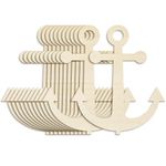 Anglechic 12 Pack 12 Inch Blank Anchor Cutout Unfinished Wood Anchor Slices Wooden Anchor for Crafts Summer Anchor Shaped Ornaments Door Hanger Decor for Summer Home Party Decoration Craft Project