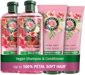 Herbal Essences Rose Scent Petal Soft Shampoo and Conditioner Set (2x350ml, 2x250ml) | Nourishes & Smoothens dry hair | Blended with Rose Essence & Natural Origin Ingredients | Vegan & Cruelty Free
