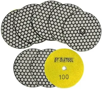 DT-DIATOOL Dry Diamond Polishing Pads 4 Inch for Granite Marble Quartz Stone Countertop Tiles 8 Pieces Grits 100