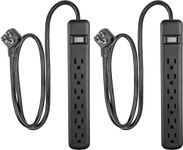 GE 6-Outlet Surge Protector 2 Pack,