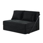 VINGLI Sleeper Sofa Couch with Pullout Bed Twin 39in Couches for Living Room Futon Sleeper Chair Loveseat Sofa RV Couch Guest Bed with 2 Pillows Carry Bag Metal Frame for Indoor and Outdoor