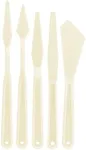 U.S. Art Supply 5-Piece Plastic Artist Spatula Palette Knife Set - Knives, Trowels, Use for Mixing, Spreading, Scratching, Applying Oil, Acrylic Paints on Painting Canvases, Spread Decorate Cake Icing