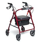 Lumex RJ4900R Walkabout Basic 4-Wheel Rollator, Red