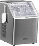 Silonn Ice Makers Countertop, 44lbs Per Day, 2 Ways to Add Water, Auto Self-Cleaning, Stainless Steel Ice Machine for Home Office Bar Party