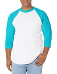 Soffe mens Baseball Jersey T-shirt, White/Teal, XXL