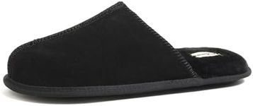 Dearfoams mens Genuine Suede Closed