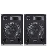 MAX SP15 15-Inch Passive DJ Speaker Pair Passive PA Speakers for DJs and Events, Powerful Sound, Durable Construction, Ideal for Professional DJ Setups, Carpet-Covered Wooden Enclosures