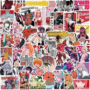 50PCS Chainsaw-Man Anime Stickers,Decals Decorations Laptop Computer Car Skateboard Motorcycle Bicycle Mobile Phone Luggage Guitar DIY for Teens (Chainsaw-Man)