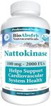 Bio Absorb Nattokinase Supplement. 100 mg, 2000 FUs. 400-Day Supply. Non-GMO Natto Extract Enzyme (400 Veggie Caps)