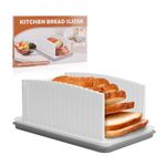 Atock Bread Slicer for Homemade Bread,Plastic Bread Slicing Guide Adjustable Slicing Width,Foldable Bread Cutting Guide with Tray for Bread,Bagel, Bun,Sourdough,Cake