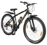 VESCO Moto 29-T MTB 21 Speed Shimano Gear Cycle for Men | Dual Disc Brake | Front Suspension | Frame 18 Inch | Mountain Bike | Ideal for 17+ Years Adult Men & Women (Gold)
