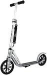 HUDORA BigWheel 205 Scooter - Stable Aluminum Scooter - Adjustable & Foldable City Scooter with Stand - Sporty Scooter for Kids & Adults up to 100kg, Silver