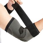 Bodyprox Elbow Brace with Strap for Tendonitis 2 Pack, Tennis Elbow Compression Sleeves, Golf Elbow Treatment (Medium)