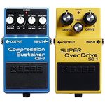 BOSS Cs-3 Compressor/Sustain Pedal & SD-1 SUPER OverDrive Effects Pedal for Guitar and Bass - Mild to Moderate Tube