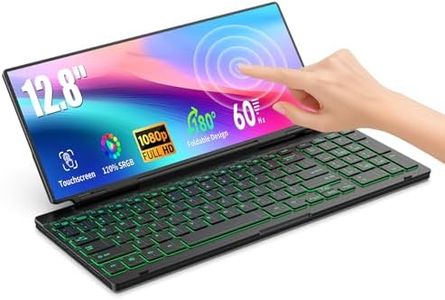 GWSGUT 12.8" Portable Monitor Touchscreen with Keyboard, Screen Extender with Silent Portable Keyboard, USB-A Type-C Monitor for Laptop, Desktop, Mini PC, MacBook