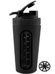 BURRDOFF [VISIBLE WINDOW Protein Shaker Bottle, Gym Shaker Steel Shaker Bottle Gym Shaker Bottle shaker bottles for protein shake gym protein shaker bottle (Matt Black)