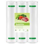 Gokilife Vacuum Sealer Bags Rolls - 3 Rolls 28 x 600 cm Sous Vide Bags, BPA Free, Durable Commercial Customized Size Food Bags for Food Storage and Sous Vide Cooking