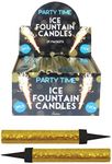 Henbrandt 24 x GOLD Ice Sparkling Fountain Candles (Packs of 2) - 48 Total