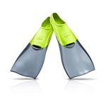 Speedo Rubber Training Swim Fins, Grey/Yellow, X-Small