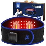 BOB AND BRAD ThermoRed Heating Pad Belt Massager for Lower Back Support, Cordless Wearable Near Infrared Heat & Red Light Lumbar Back Wrap with Adjustable Vibration, Gift for Family
