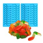 OFKPO 2 Pack Of Gummy Worm Mold With 2 Droppers Silicone Molds Approved Gummy, Candy Jello,Chocolate, Cake