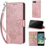 KENHONER Phone Case for iPhone 7 Plus / 8 Plus Case, Premium PU Leather Wallet Flip Case with Card Slots Kickstand compatible iPhone 7 Plus / 8 Plus Rose Gold