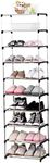 Jucaifu Stackable Small Shoe Rack, Entryway, Hallway and Closet Space Saving Storage and Organization (10-Tier, Black)