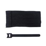 YIXISI 50 PCS 6-Inch Reusable Cable Ties, Multi-Purpose Adjustable Hook and Loop Cable Straps, Loop Long Cable Tie Wraps for Cable Management and Cords Organization, Black