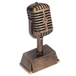 Microphone Trophy, Music Award Trophy Synthetic Resin Decorative Microphone Tabletop Ornament Funny Trophy Appreciation Gift for Karaoke, Singing Competitions for Party Decorations