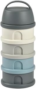 Beaba Stackable 4 Compartments Formula Milk Dispenser, Grey/Blue