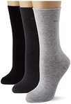 Calvin Klein Women's Roll Top Sock, Dark Grey Melange, ONE Size (Pack of 3)