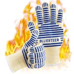 Oven Gloves for Women, Heat Resistant 540 Degrees Grilling Gloves, Hot Surface Handler Non-Slip Silicone Small Hands Oven Mitts with Fingers, BBQ Gloves for Cooking/Kitchen/Baking