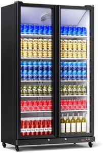 Electactic Commercial Display Beverage Refrigerator, 28.2 Cu.Ft Large Beverage Refrigerator, Frost-Free Display Fridge with 10 Adjustable Shelves, Locking and LED Light for Retail, Cafe, Bar, Office