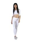 TWIN BIRDS Super Stretchable Pearl White Coloured Cotton Elasthane Fabric Ankle Length Leggings for Women - (3XL)