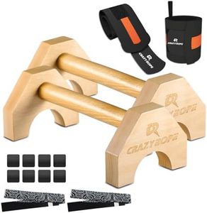 CRAZYROPE 14 in 1 Wooden Parallettes Set, Push Up Bar Push Up Handle, Calisthenics Equipment for Fitness, Gymnastics, Aerobics, Home Workout Equipment for Men & Women