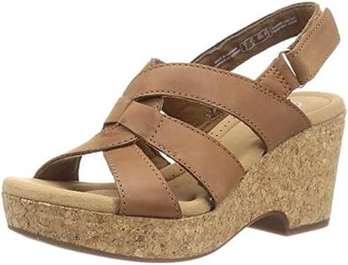 Clarks Femme Giselle Beach Sandale, Marron Clair/Cuir, 38 EU