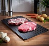 Fast Defrosting Tray For Thawing Frozen Foods - Eco-friendly Rapid Defroster Meat Tray Thaw Master With Silicone Borders - Defrost Meat Thaw Metal Plate (29.5x20.8CM)